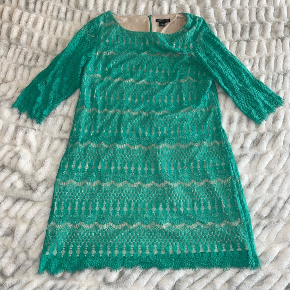 Emerald green lace dress